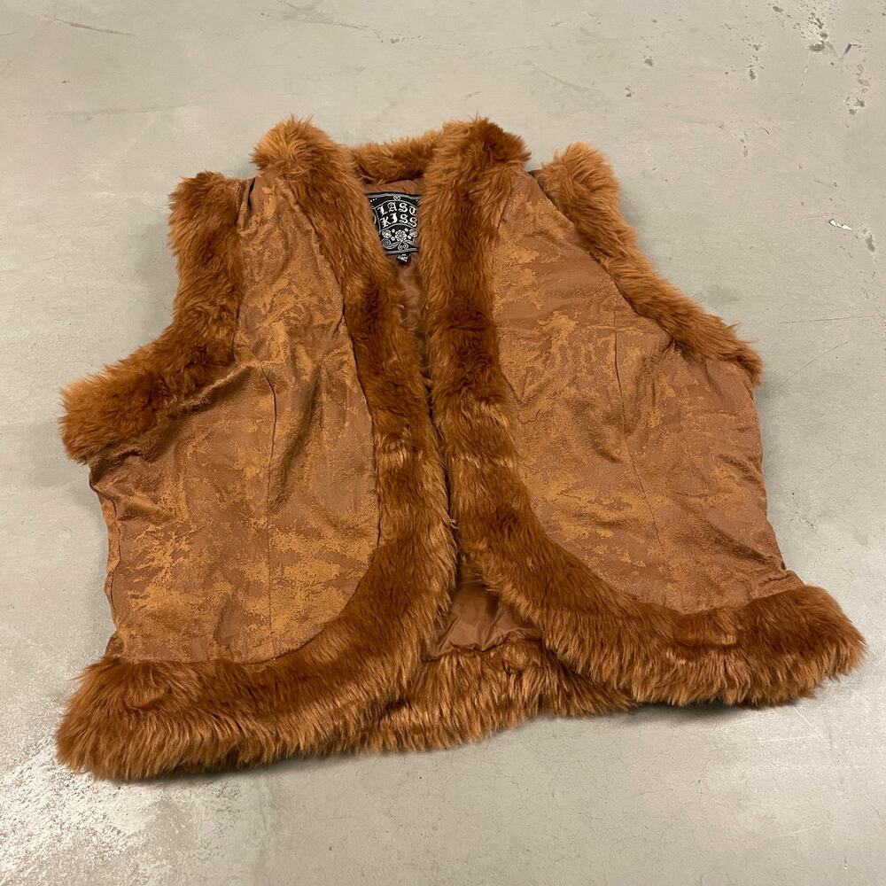 Y2K vintage hot kiss afghan coat vest